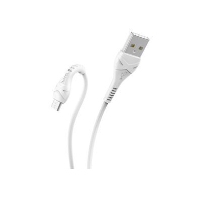 Дата кабель USB 2.0 AM to Micro 5P 1.0m 2.4A PVC X37 white HOCO (6931474710505)