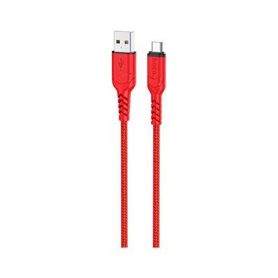 Дата кабель USB 2.0 AM to Micro 5P 1.0m 2.4A nylon X59 red HOCO (6931474744906)