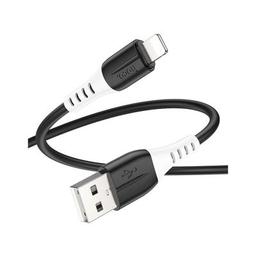Дата кабель USB 2.0 AM to Lightning 1.0m 2.4A silicone X82 black HOCO (6931474768537)