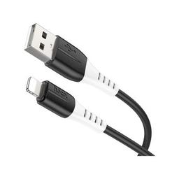 Дата кабель USB 2.0 AM to Lightning 1.0m 2.4A silicone X82 black HOCO (6931474768537)