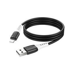 Дата кабель USB 2.0 AM to Lightning 1.0m 2.4A silicone X82 black HOCO (6931474768537)