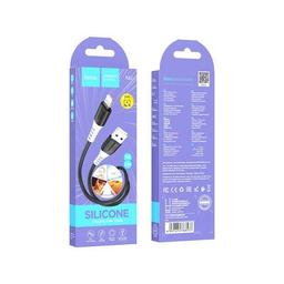 Дата кабель USB 2.0 AM to Lightning 1.0m 2.4A silicone X82 black HOCO (6931474768537)