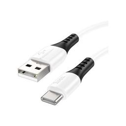 Дата кабель USB 2.0 AM to USB-C 1.0m 3A silicone X82 white HOCO (6931474768582)
