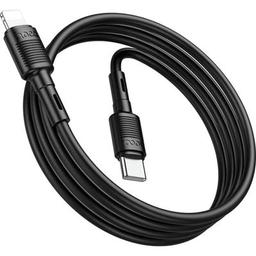 Дата кабель USB-C to Lightning 1.0m 20W PVC X83 black HOCO (6931474770844)