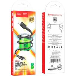 Дата кабель USB-C to Lightning 1.0m 20W PVC X83 black HOCO (6931474770844)