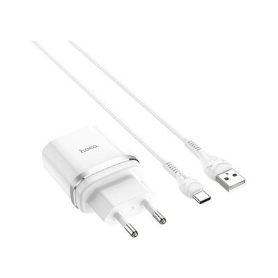 Зарядний пристрій HOCO C12Q Smart USB QC3.0 + cable USB to USB-C 18W White (6931474716309)