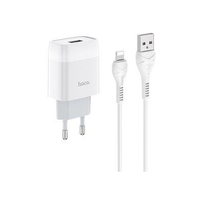 Зарядное устройство HOCO C72A Glorious USB + cable Lightning 10.5W White (6931474712998)