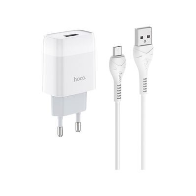 Зарядний пристрій HOCO C72A Glorious USB + cable Micro 10.5W White (6931474713001)