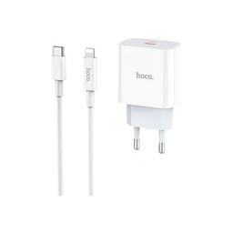 Зарядное устройство HOCO C76A Plus Speed Source USB-C PD20W + cable USB-C to Lightning White (6931474746924)