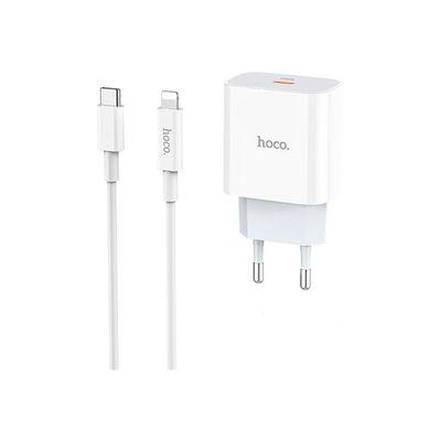 Зарядное устройство HOCO C76A Plus Speed Source USB-C PD20W + cable USB-C to Lightning White (6931474746924)