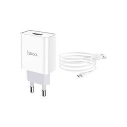 Зарядное устройство HOCO C81A Asombroso USB + cable Micro 5P 10.5W White (6931474727954)