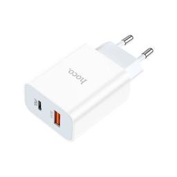 Зарядний пристрій HOCO C97A 1xUSB-C PD20W + 1xUSB QC3.0 White (6931474766076)