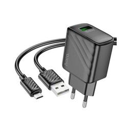 Зарядное устройство HOCO CS21A Rich USB QC3.0 + cable USB to Micro 5P Black (6942007609890)