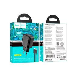 Зарядний пристрій HOCO CS22A Value USB-C PD30W + cable USB-C to USB-C Black (6942007609937)