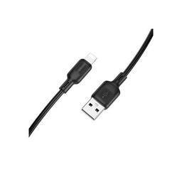 Дата кабель USB 2.0 AM to Lightning 1.0m Lenny silicone BX113 black BOROFONE (6941991115394)