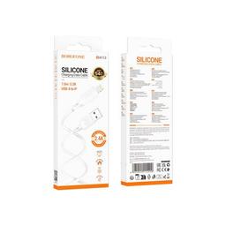Дата кабель USB 2.0 AM to Lightning 1.0m Lenny silicone BX113 white BOROFONE (6941991115400)