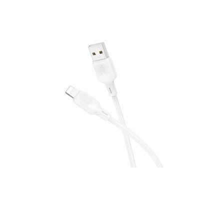 Дата кабель USB 2.0 AM to Lightning 1.0m Lenny silicone BX113 white BOROFONE (6941991115400)