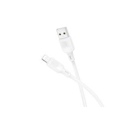 Дата кабель USB 2.0 AM to Lightning 1.0m Lenny silicone BX113 white BOROFONE (6941991115400)