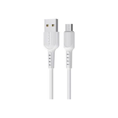 Дата кабель USB 2.0 AM to Micro 5P 1.0m 2A PVC BX16 white BOROFONE (6957531099482)