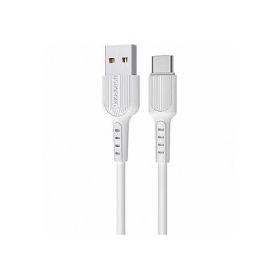 Дата кабель USB 2.0 AM to USB-C 1.0m 2A PVC BX16 white BOROFONE (6957531099468)