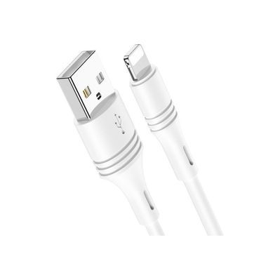 Дата кабель USB 2.0 AM to Lightning 1.0m 2.4A PVC BX43 white BOROFONE (6931474735584)