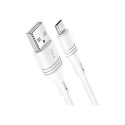 Дата кабель USB 2.0 AM to Micro 5P 1.0m 2.4A PVC BX43 white BOROFONE (6931474735591)