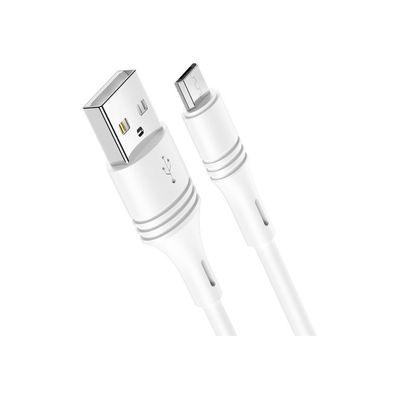 Дата кабель USB 2.0 AM to Micro 5P 1.0m 2.4A PVC BX43 white BOROFONE (6931474735591)