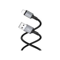 Дата кабель USB 2.0 AM to Lightning 1.0m Famous silicone BX83 black BOROFONE (6974443386356)