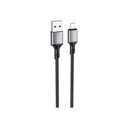Дата кабель USB 2.0 AM to Lightning 1.0m Famous silicone BX83 black BOROFONE (6974443386356)