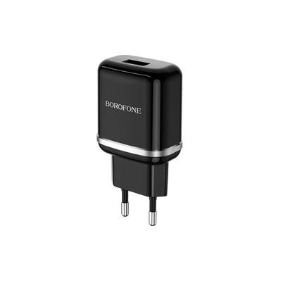 Зарядний пристрій BOROFONE BA36A High Speed USB QC3.0 + cable USB to USB-C 18W Black (6931474716002)