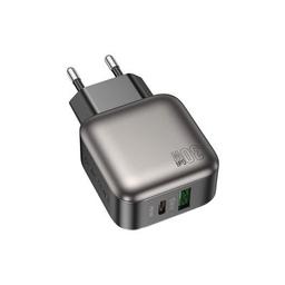 Зарядное устройство BOROFONE BAS55A Absolute 1xUSB-C PD30W + 1xUSB QC3.0 Black (6941991116230)