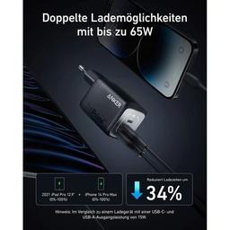 Зарядное устройство Anker GaNPrime 67W 2xUSB-C PD + 1xUSB-A Black (A2669313)