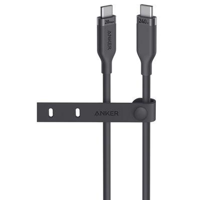 Дата кабель USB-C to USB-C 0.9m 240W 20Gbps 4K Video bio-nylon black Anker (A80N1H11)