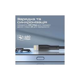 Дата кабель USB 2.0 AM to Lightning 1.0m 2A xCord-Ai black Promate (xcord-ai.black)