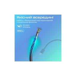 Дата кабель USB-C to USB-C 2.0m 60W PD EcoLine-CC200 black Promate (ecoline-cc200.black)