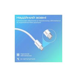 Дата кабель USB-C to USB-C 2.0m 60W PD EcoLine-CC200 white Promate (ecoline-cc200.white)