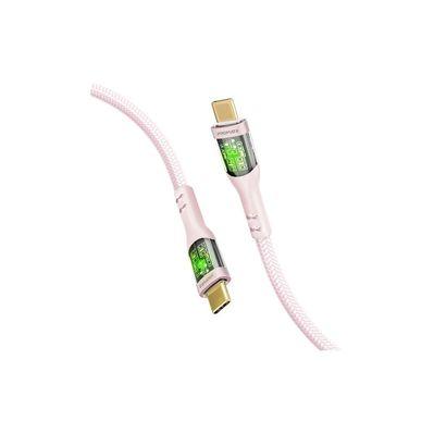 Дата кабель USB-C to USB-C 1.2m 60W PD TransLine-CC pink Promate (transline-cc.pink)