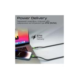Дата кабель USB-C to Lightning 1.2m 27W PD TransLine-CI black Promate (transline-ci.black)