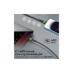 Дата кабель USB-C to Lightning 1.2m 27W PD TransLine-CI black Promate (transline-ci.black)