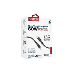 Дата кабель USB-C to USB-C 2.0m 3A xCord-CC200 black Promate (xcord-cc200.black)