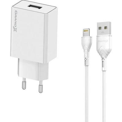 Зарядное устройство Grand-X CH03LTW USB + cable USB to Lightning 10.5W White (CH-03LTW)