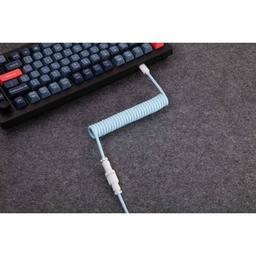 Дата кабель USB-C + USB A to USB-C 1.36m Coiled Aviator blue Keychron (CAB19_KEYCHRON)