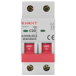 Автоматический выключатель E.NEXT 2-п e.mcb.stand. 20А C ( 4,5кА) (s002018)