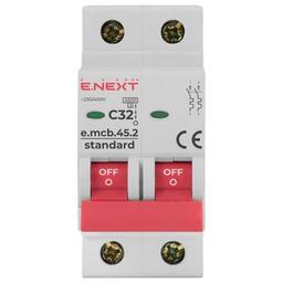 Автоматичний вимикач E.NEXT 2-п e.mcb.stand. 32А C ( 4,5кА) (s002020)