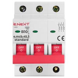 Автоматичний вимикач E.NEXT 3-п e.mcb.stand. 10А B ( 4,5кА) (s001025)