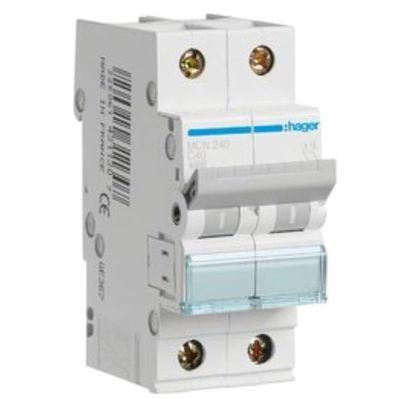 Автоматичний вимикач Hager 2-п. C 40A (6kA) 2M (A) (MCN240)