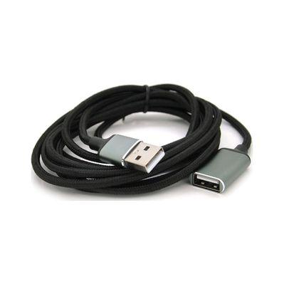 Дата кабель USB 2.0 AM/AF 2.0m black VEGGIEG (YT-AM/AF-UF2-2)