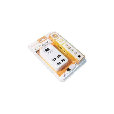 Концентратор Voltronic USB 2.0 to 4xUSB with power switch white (YT-HWS4-W)