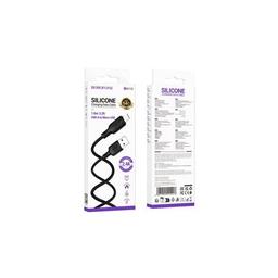 Дата кабель USB 2.0 AM to Micro 5P 1.0m silicone black BOROFONE (6941991115417)
