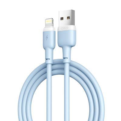 Дата кабель USB 2.0 AM to Lightning 1.0m 2.1A silicone blue XO (NB208-L-1-BL)